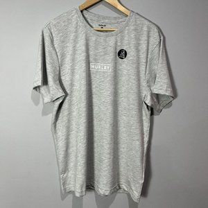 Hurley Men's Boxed Logo Graphic T-Shirt Light Heather Grey Size Large